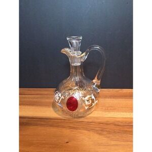 Anitque Hand Painted Flowers Victorian Gold Trim Cruit With Stopper